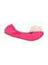 L'Amour Girls Fuchsia Suede Faux Fur Pom Pom Flats 7-10 Toddler - SophiasStyle.com